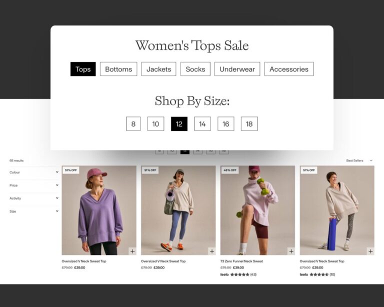 Sale Filtering Design Mockup - Richard McHugh Web Designer